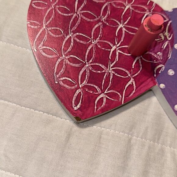 PARIS Love Hearts Multi Girl’s Room Mud Room Bathroom Wooden Hanger Decor - Picture 16 of 16